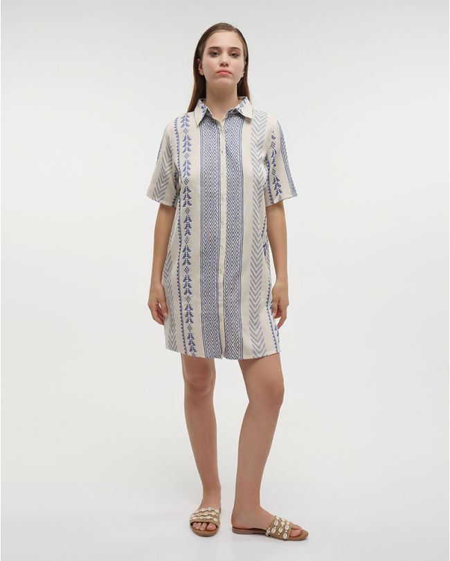 ΠΟΥΚΑΜΙΣΑ ΜΑΚΡΥΑ ΛΕΥΚΗ/ΜΠΛΕ ONE SIZE (100% COTTON)