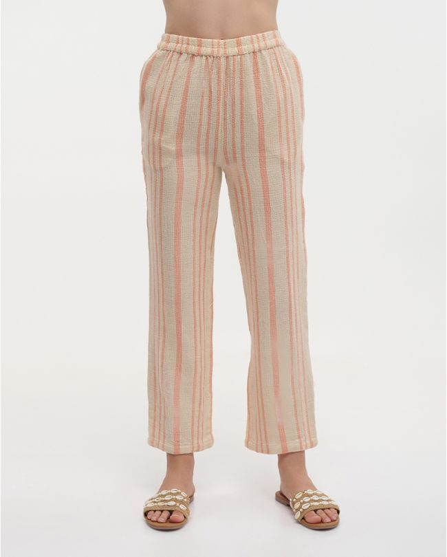 PANTS IN WHITE/PINK COLOR ONE SIZE (100% COTTON)