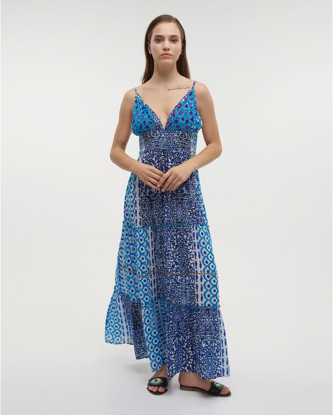 ΦΟΡΕΜΑ ΜΑΚΡΥ ΑΜΑΝΙΚΟ ΜΠΛΕ ONE SIZE (100% COTTON)