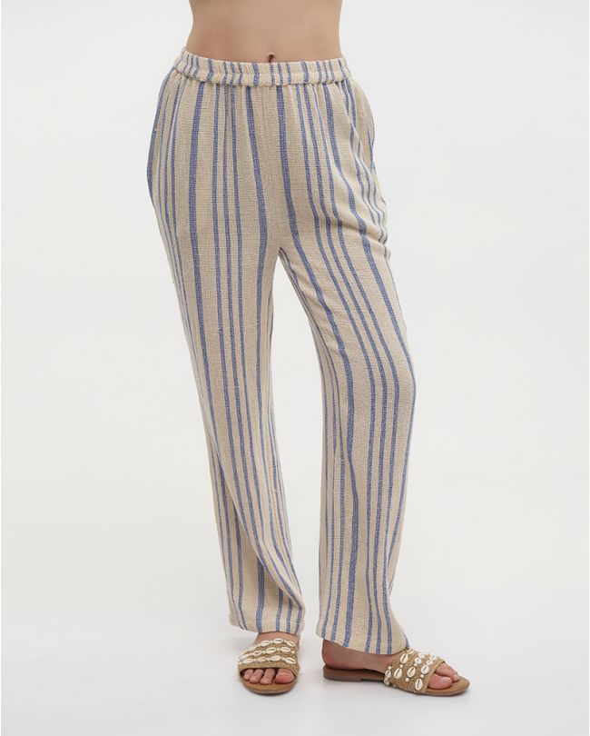 PANTS IN WHITE/ BABY BLUE COLOR ONE SIZE (100% COTTON)