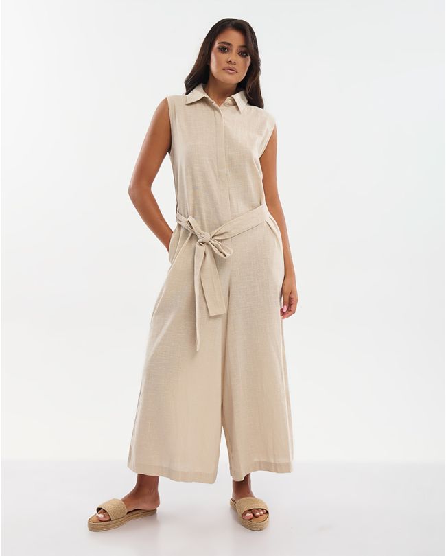 ΟΛΟΣΩΜΗ ΦΟΡΜΑ ΑΜΑΝΙΚΗ ΜΕ ΖΩΝΗ ΜΠΕΖ M/L (100% COTTON SLUB)