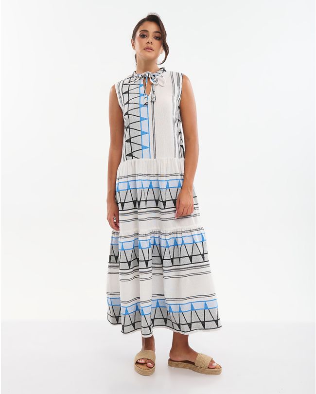 ΦΟΡΕΜΑ ΜΑΚΡΥ ΑΜΑΝΙΚΟ ΣΕ ΜΑΥΡΟ/ΛΕΥΚΌ/ΜΠΛΕ ONE SIZE (100% COTTON)