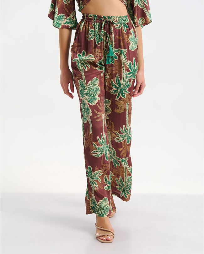 ΠΑΝΤΕΛΟΝΑ ΜΕ ΤΣΕΠΕΣ ΚΑΦΕ/ΠΡΑΣΙΝΟ ΦΟΙΝΙΚΕΣ M/L (60% SILK 40% POLYESTER)