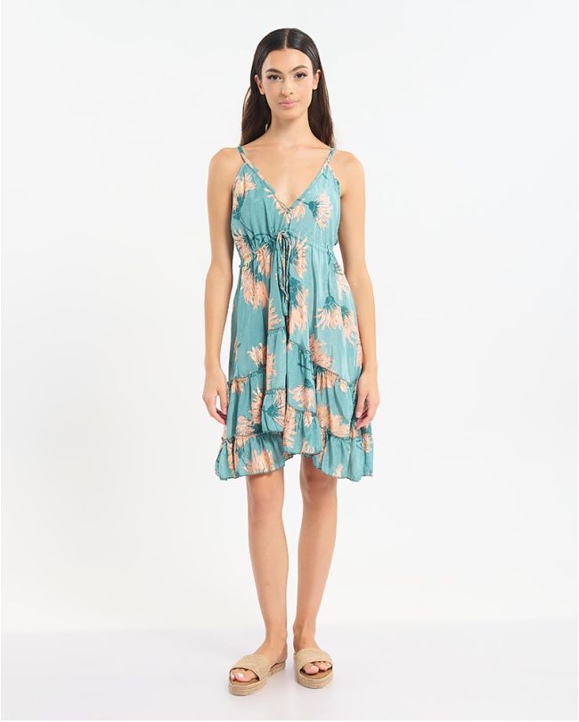 KONTO ΦΟΡΕΜΑ ΑΜΑΝΙΚΟ ΣΕ ΓΑΛΑΖΙΟ ΧΡΩΜΑ ΜΕ ΕΚΡΟΎ ΛΕΠΤΟΜΕΡΕΙΕΣ ONE SIZE  (60% SILK 40% POLYESTER)