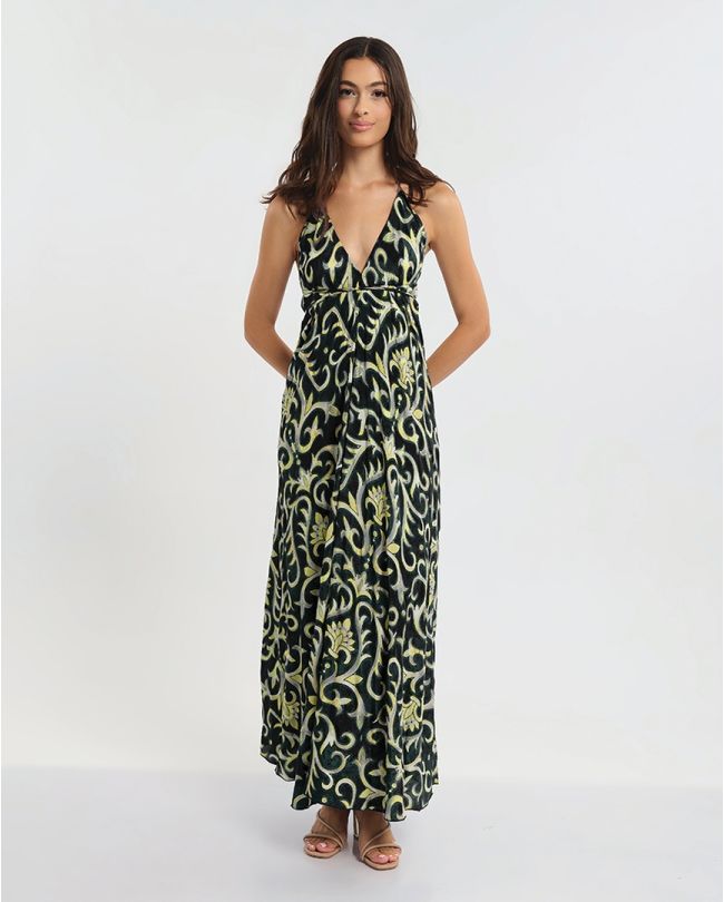 ΦΟΡΕΜΑ ΕΞΩΠΛΑΤΟ ΜΑΚΡΥ ΜΑΥΡΟ ΜΕ ΧΡΥΣΑ ΣΧΕΔΙΑ ONE SIZE (60% SILK 40% POLYESTER)