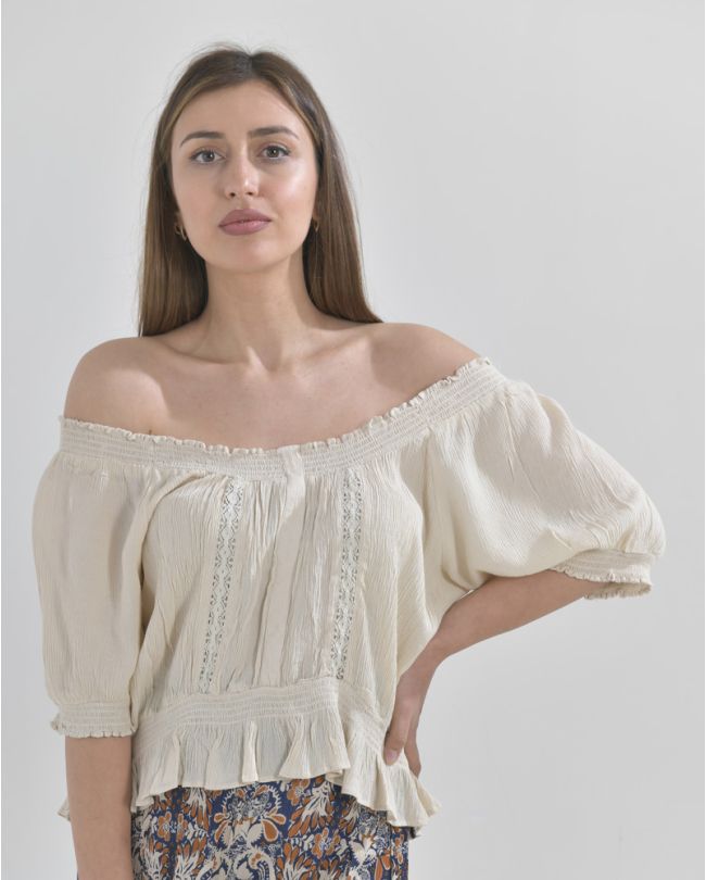 BLOUSE IN BEIGE COLOR S/M (RAYON)