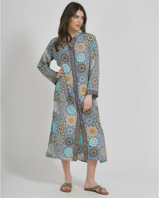 ΠΟΥΚΑΜΙΣΑ ΜΑΚΡΙΑ ΕΜΠΡΙΜΕ ΣΕ ΜΠΛΕ ΧΡΩΜΑ S/M (28%SILK / 72%CREPE)