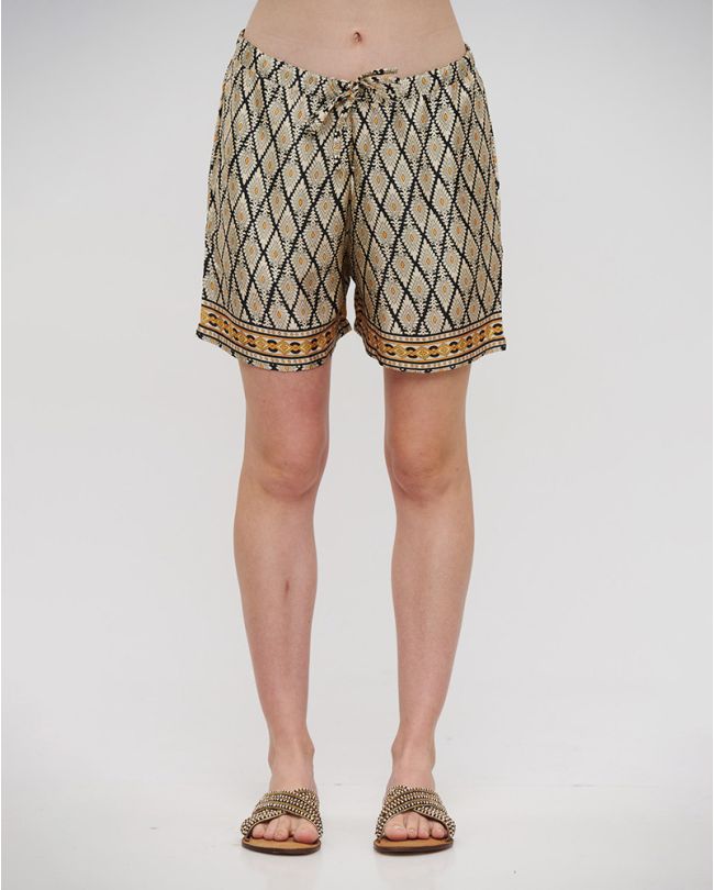 SHORTS WITH RHOMBUS PATTERN S/M (28%SILK / 72%CREPE)