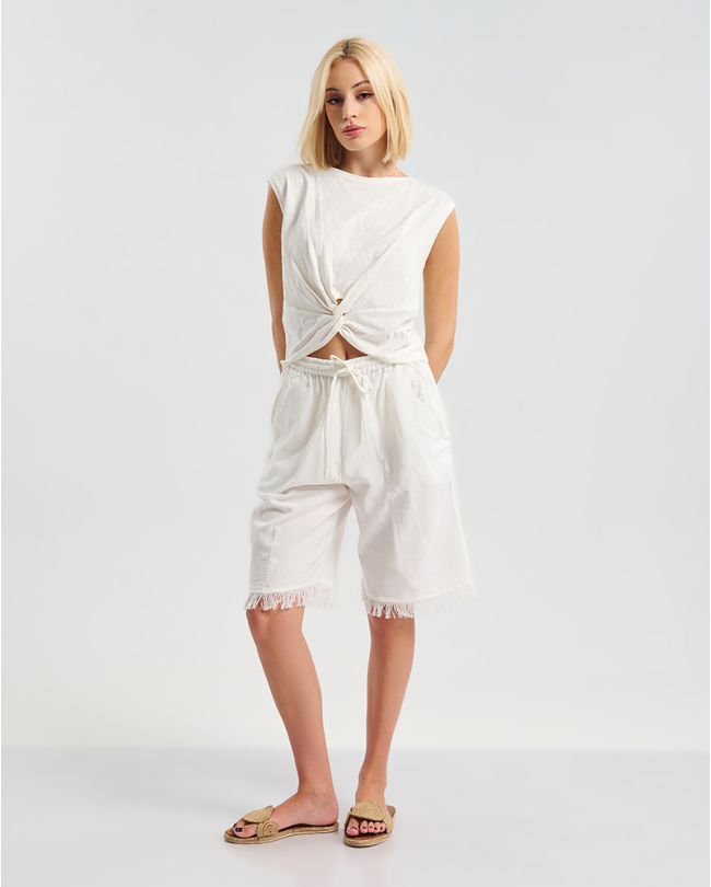 ΑΜΑΝΙΚΟ ΤΟΠ ΣΕ ΛΕΥΚΟ ΧΡΩΜΑ ΜΕ ΔΕΣΙΜΟ ΜΠΡΟΣΤΑ ONE SIZE (100% COTTON)