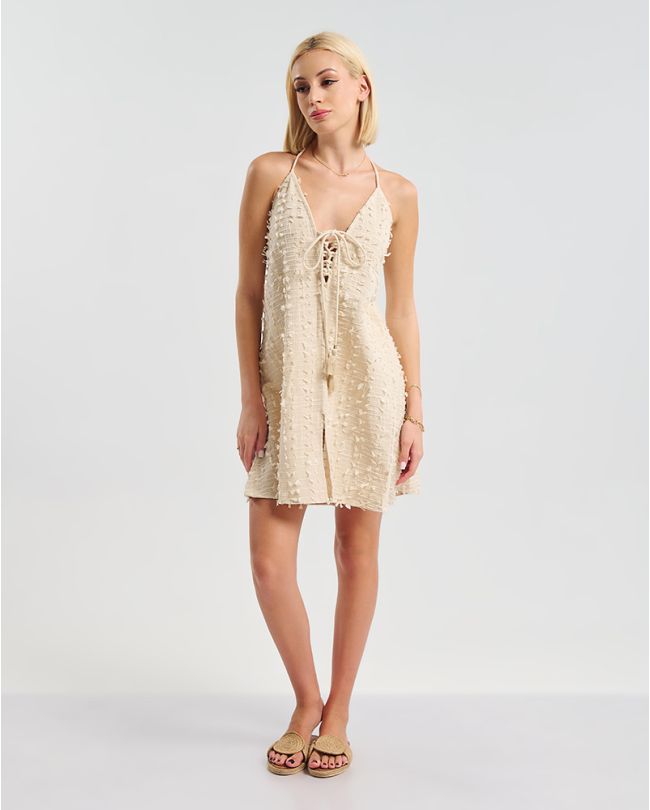 ΦΟΡΕΜΑ ΚΟΝΤΟ ΣΕ  ΜΠΕΖ ΧΡΩΜΑ ONE SIZE ( 100% COTTON)