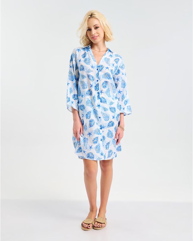 ΚΑΦΤΑΝΙ ΛΕΥΚΌ ΜΕ ΜΠΛΕ ''ΑΣΤΕΡΙΕΣ'' S/M (100% COTTON)