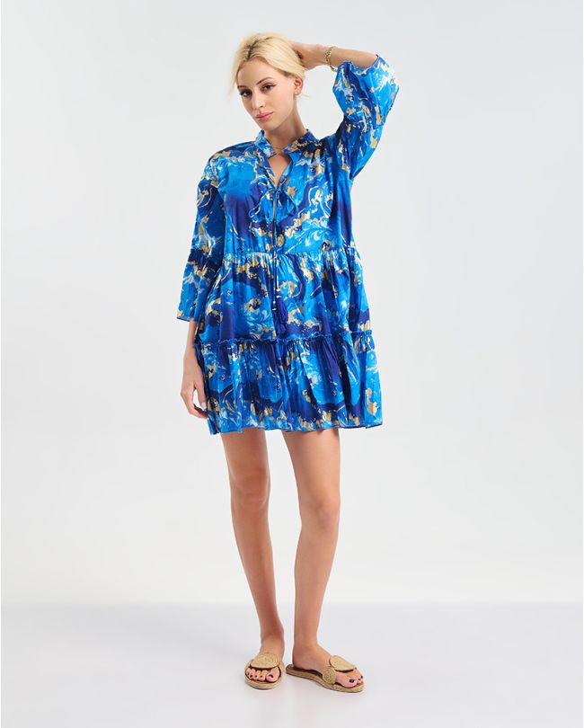 ΚΑΦΤΑΝΙ/ΦΟΡΕΜΑ ΣΕ ΣΚΟΥΡΟ ΜΠΛΕ/ΧΡΥΣΟ ΜΕ ΦΟΥΝΤΑΚΙΑ S/M