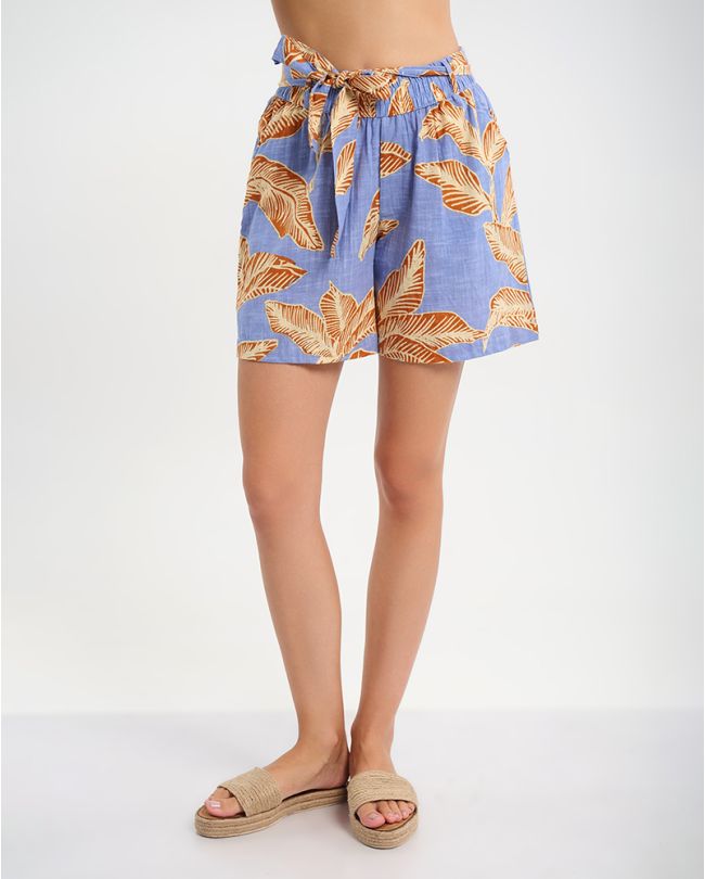 ΣΟΡΤΣΑΚΙ ΜΕ ΖΩΝΗ ΣΕ ΜΠΛΕ ΧΡΩΜΑ ΜΕ ΜΠΕΖ ''ΦΥΛΛΑ'' ONE SIZE ( 100% COTTON)