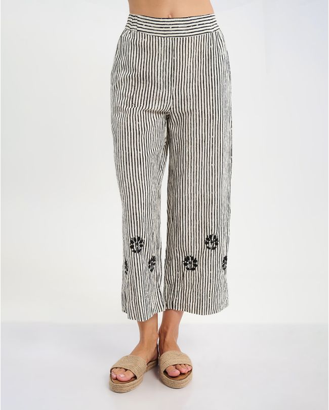 ΠΑΝΤΕΛΟΝΑ ΛΕΥΚΗ ΜΕ ΜΑΥΡΕΣ ΡΙΓΕΣ ONE SIZE ( 100% COTTON)