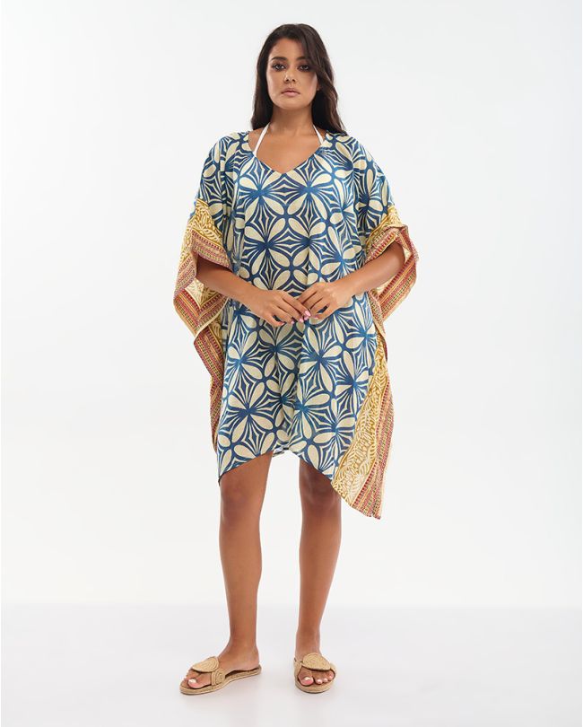 ΚΑΦΤΑΝΙ ΚΟΝΤΟ ΜΠΕΖ/ΜΠΛΕ/ΜΟΥΣΤΑΡΔΙ ΜΕ ΧΡΥΣΕΣ ΛΕΠΤΟΜΕΡΕΙΕΣ ONE SIZE (100% COTTON)