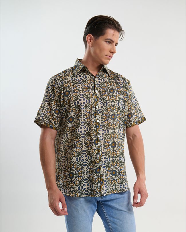 ΠΟΥΚΑΜΙΣΟ ΚΟΝΤΟΜΑΝΙΚΟ ΜΠΕΖ/ΧΑΚΙ/ΜΠΛΕ L/XL (100% COTTON)