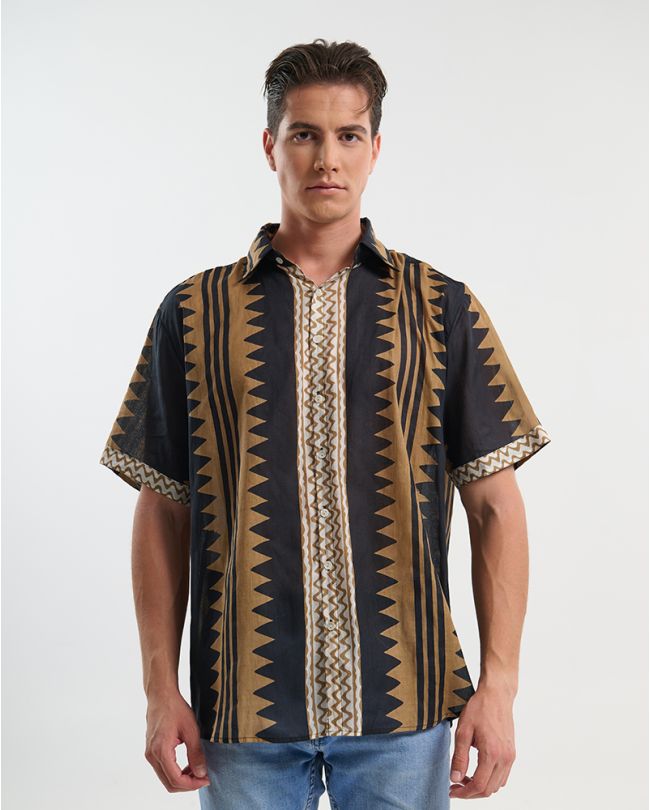 ΠΟΥΚΑΜΙΣΟ ΚΟΝΤΟΜΑΝΙΚΟ ΚΑΦΕ/ΜΑΥΡΟ S/M (100% COTTON)