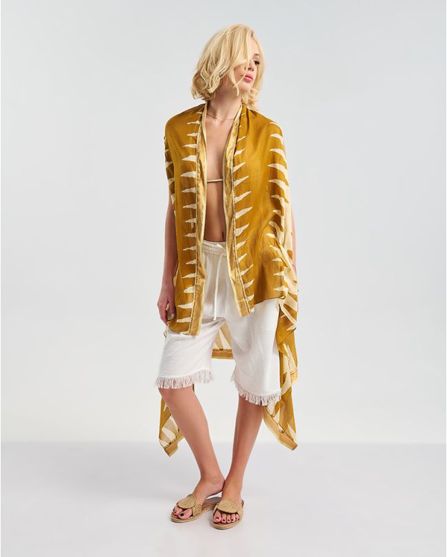 ΓΙΛΕΚΟ ΑΣΥΜΜΕΤΡΟ ΜΠΕΖ/ΚΑΦΕ ONE SIZE (100% COTTON)