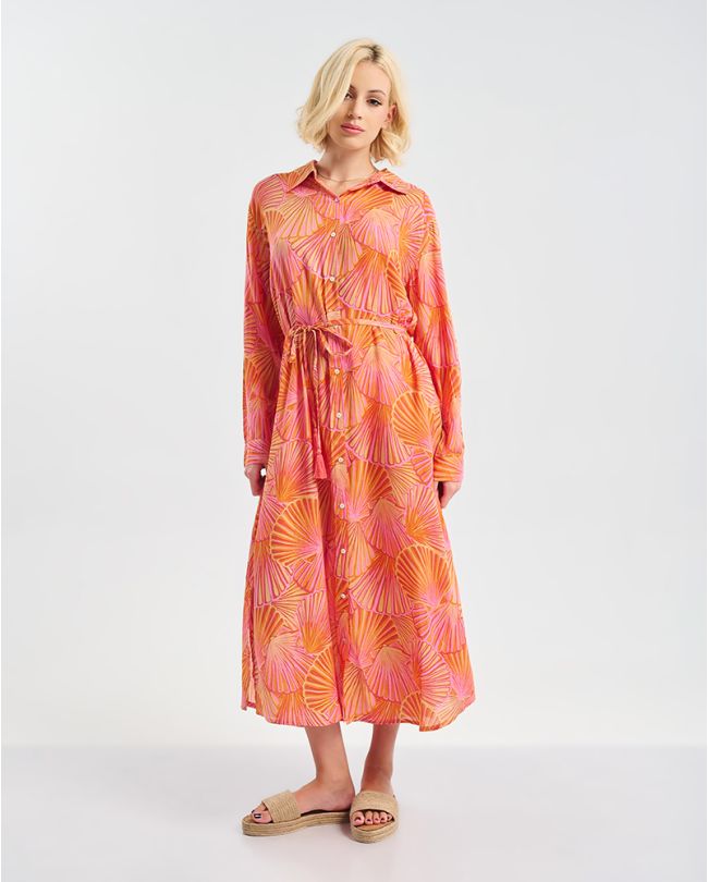 ΠΟΥΚΑΜΙΣΑ ΜΑΚΡΙΑ ΠΟΛΥΧΡΩΜΗ ''ΚΟΧΥΛΙΑ'' ΜΕ ΖΩΝΗ ONE SIZE (100% MODAL)