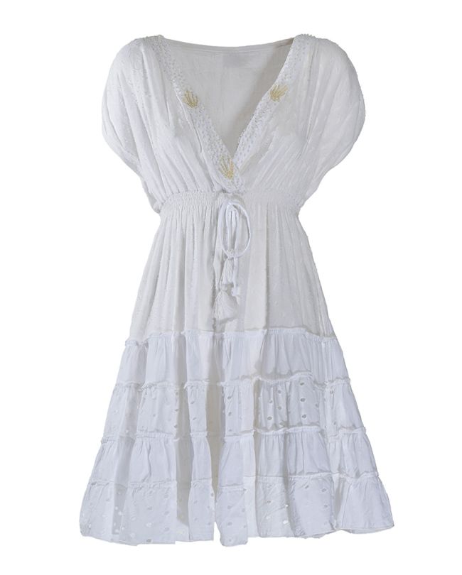 ΦΟΡΕΜΑ ΚΟΝΤΟ ΑΜΑΝΙΚ ΛΕΥΚΟ ONE SIZE (100% COTTON)