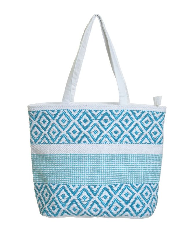 ΤΣΑΝΤΑ ΥΦΑΣΜΑΤΙΝΗ ΛΕΥΚΗ/ΜΠΛΕ 44X12X36/65 (100% COTTON)