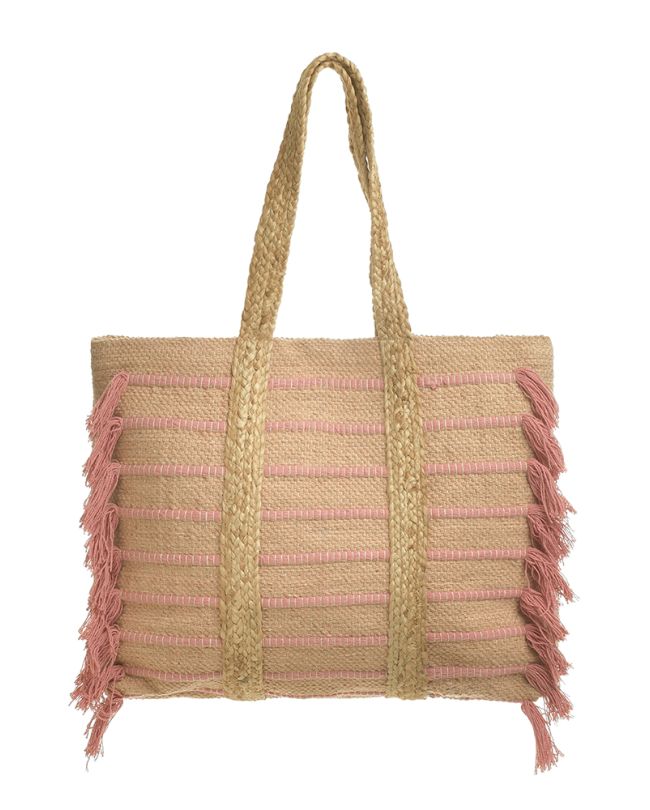 JUTE BAG IN PINK/FUCHSIA COLOR 50Χ40 (70%COTTON 30%JUTE)