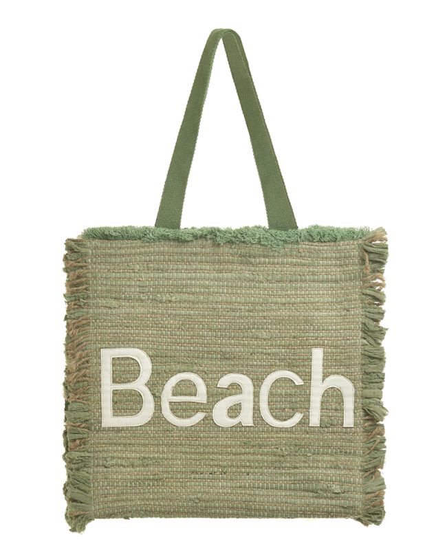 JUTE BAG IN MINT COLOR ''BEACH'' 40Χ30 (COTTON/JUTE)