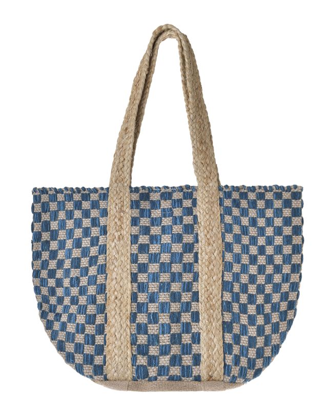 ΤΣΑΝΤΑ ΓΙΟΥΤΑ ΣΕ ΣΚΟΥΡΟ ΜΠΛΕ/ΜΠΕΖ 31X40X31 ( 70% COTTON 30% JUTE)