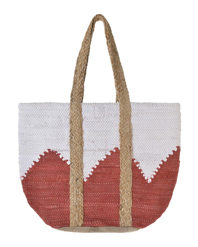 ΤΣΑΝΤΑ ΓΙΟΥΤΑ ΛΕΥΚΟ/ΚΟΚΚΙΝΟ 31X40X31 (70% COTTON 30% JUTE)
