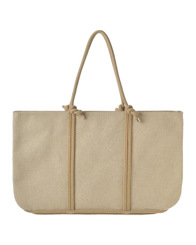 FABRIC BAG IN BEIGE COLOR 50X33X10 (20% COTTON & 80% POLYESTER)