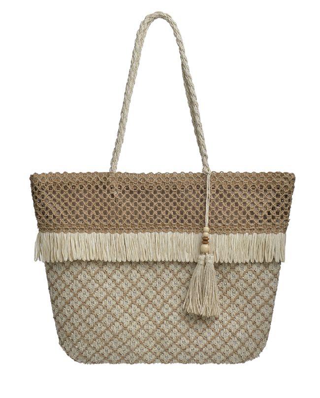 ΤΣΑΝΤΑ ΨΑΘΙΝΗ ΣΕ ΕΚΡΟΥ/ΜΠΕΖ ΧΡΩΜΑ (100% PAPER)