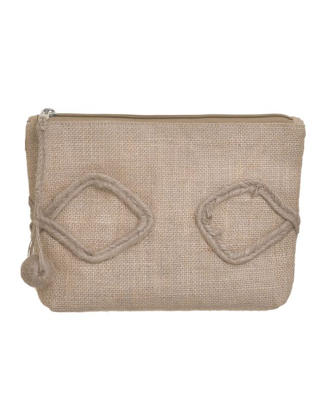 JUTE MINI BAG IN BEIGE COLOR WITH FISH (100% JUTE) 25X1X19