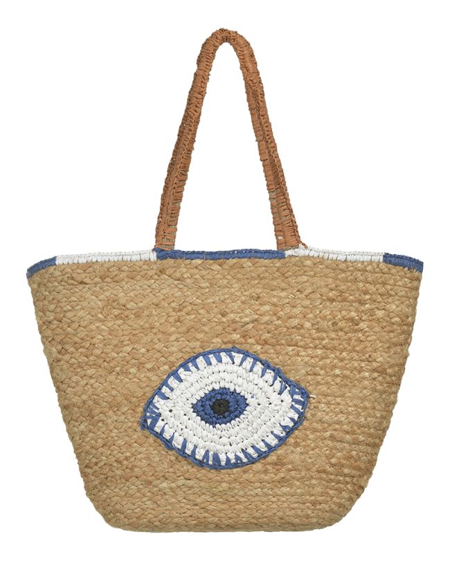FABRIC BAG IN BEIGE COLOR WITH EYE (100% JUTE)