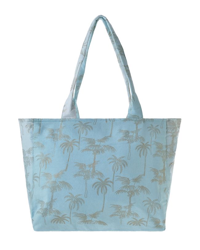 ΤΣΑΝΤΑ ΥΦΑΣΜΑΤΙΝΗ ΣΕ ΑΠΑΛΟ ΜΠΛΕ ΧΡΩΜΑ ΜΕ ΦΟΙΝΙΚΕΣ42X35X20 (100% COTTON)