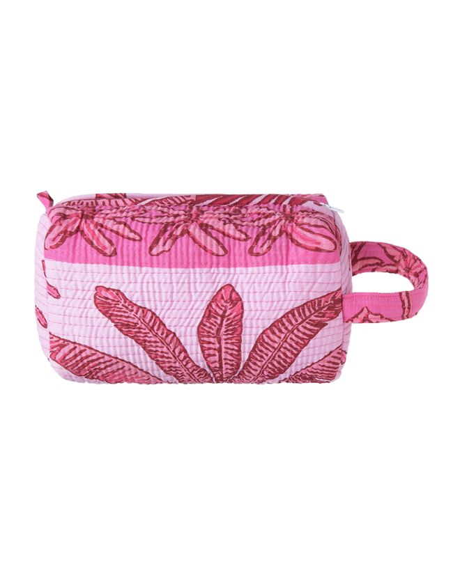 ΤΣΑΝΤΑΚΙ ΥΦΑΣΜΑΤΙΝΟ ΡΟΖ ΜΕ ΦΟΙΝΙΚΕΣ 22X10X10 (50%COTTON 50% POLYESTER)