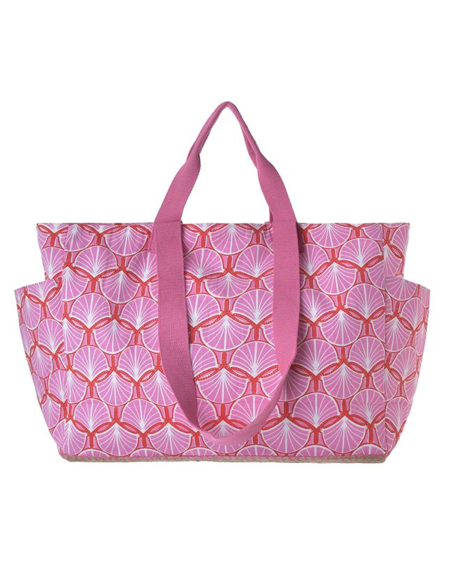 ΤΣΑΝΤΑ ΥΦΑΣΜΑΤΙΝH ΡΟΖ/ΚΟΚΚΙΝΗ 48X38X18 (50% COTTON 50% POLYESTER)