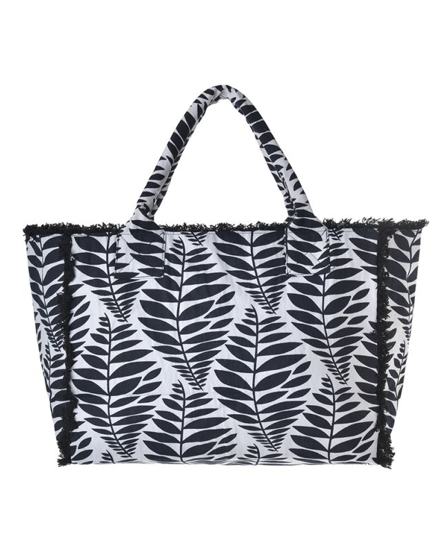 FABRIC BAG IN BLACK/WHITE COLOR  42X30X20 (50% COTTON 50% POLYESTER)