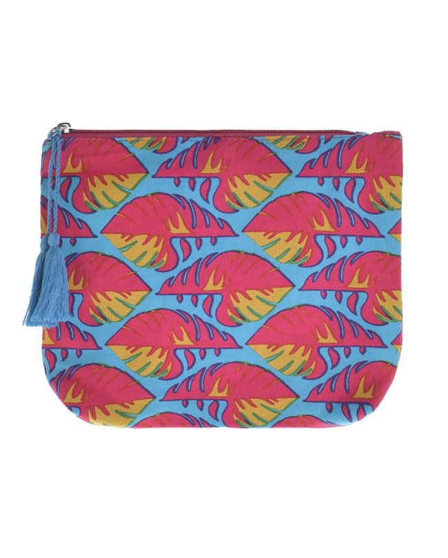 ΤΣΑΝΤΑΚΙ ΥΦΑΣΜΑΤΙΝΟ ΡΟΖ/ΜΠΛΕ/ΠΟΡΤΟΚΑΛΙ 22X19X2 (50%COTTON 50% POLYESTER)