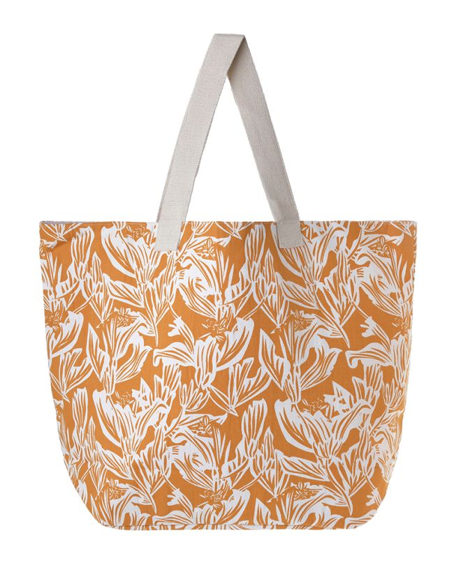 ΤΣΑΝΤΑ ΥΦΑΣΜΑΤΙΝH ΠΟΡΤΟΚΑΛΙ/ΛΕΥΚΟ 40X43X20 (50% COTTON 50% POLYESTER)