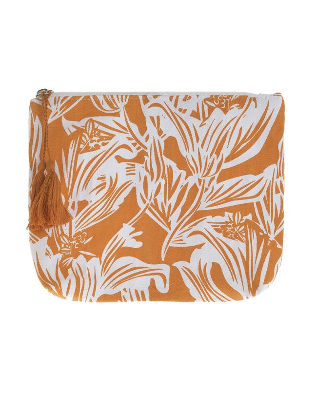 FABRIC MINI BAG IN ORANGE/WHITE COLOR 22X19X2 (50%COTTON 50% POLYESTER)