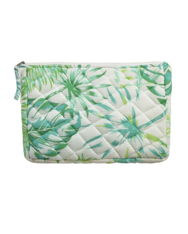 ΤΣΑΝΤΑ ΥΦΑΣΜΑΤΙΝΗ ΛΕΥΚΟ/ΠΡΑΣΙΝΟ ΜΕ ΦΥΛΛΑ (100% COTTON)