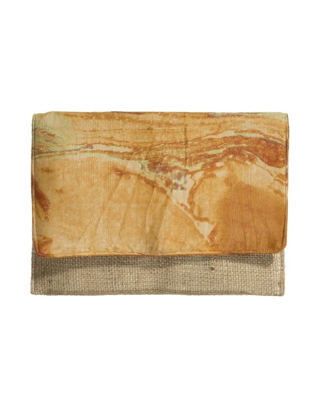 ΤΣΑΝΤΑΚΙ/ΦΑΚΕΛΟΣ ΨΑΘΙΝΟ ΣΕ ΜΟΥΣΤΑΡΔΙ/ΚΑΦΕ ΧΡΩΜΑ ΧΡΩΜΑ ΜΕ ΧΡΥΣΕΣ ΛΕΠΤΟΜΕΡΕΙΕΣ 24Χ1Χ17