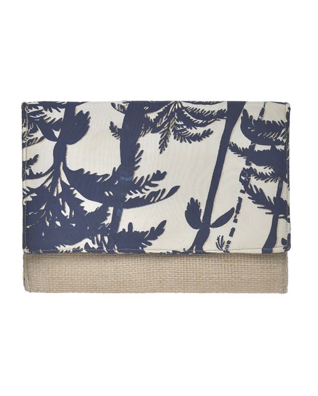 ΤΣΑΝΤΑΚΙ/ΦΑΚΕΛΟΣ ΨΑΘΙΝΟ ''ΦΟΙΝΙΚΕΣ'' ΜΠΛΕ ΜΕ ΧΡΥΣΕΣ ΛΕΠΤΟΜΕΡΕΙΕΣ 24Χ1Χ17