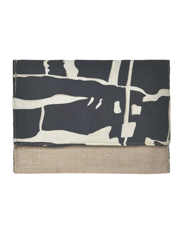 ΤΣΑΝΤΑΚΙ/ΦΑΚΕΛΟΣ ΨΑΘΙΝΟ ΜΑΥΡΟ/ΜΠΕΖ ΜΕ ΧΡΥΣΕΣ ΛΕΠΤΟΜΕΡΕΙΕΣ 24Χ1Χ17