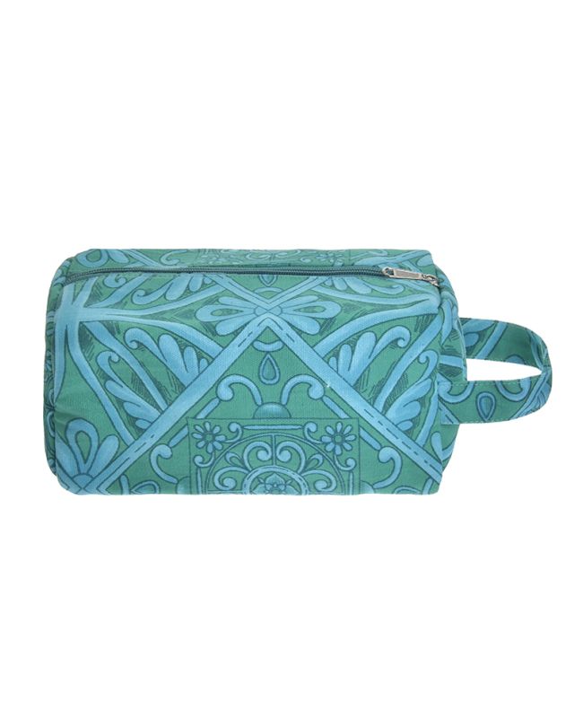 ΤΣΑΝΤAKI ΥΦΑΣΜΑΤΙΝO ΠΡΑΣΙΝΟ/ΜΠΛΕ 23X12X10 (100% COTTON CANVAS WITH POLYESTER LINING)