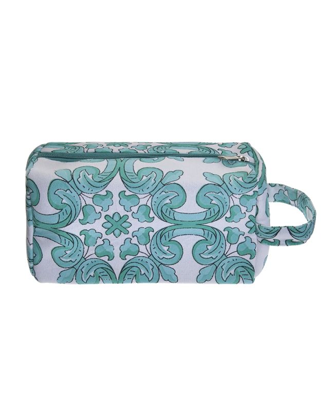 ΤΣΑΝΤAKI ΥΦΑΣΜΑΤΙΝO ΠΡΑΣΙΝΟ/ΤΙΡΚΟΥΑΖ 23X12X10 (100% COTTON CANVAS WITH POLYESTER LINING)