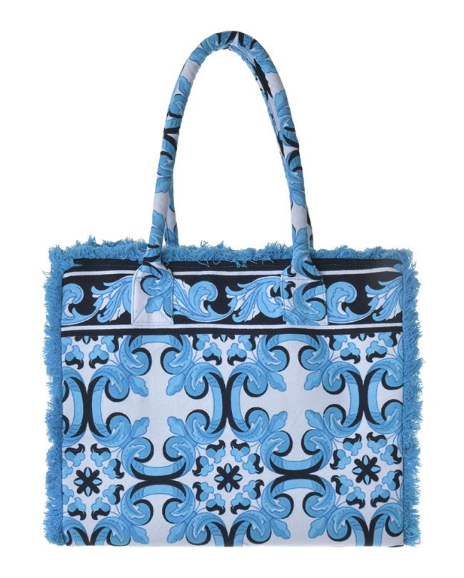 ΤΣΑΝΤΑ ΥΦΑΣΜΑΤΙΝΗ ΤΙΡΚΟΥΑΖ 35Χ30Χ22 (100% COTTON CANVAS WITH POLYESTER LINING)