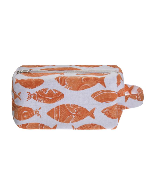 ΤΣΑΝΤAKI ΥΦΑΣΜΑΤΙΝO ΠΟΡΤΟΚΑΛΙ/ΛΕΥΚΟ ''ΨΑΡΙΑ'' 23X12X10 (100% COTTON CANVAS WITH POLYESTER LINING)