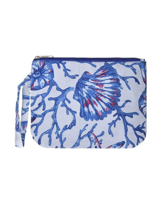 ΤΣΑΝΤAKI ΥΦΑΣΜΑΤΙΝO ΜΠΛΕ/ΛΕΥΚΟ ''ΚΟΡΑΛΙΑ'' 24X19X6 (100% COTTON CANVAS WITH POLYESTER LINING)