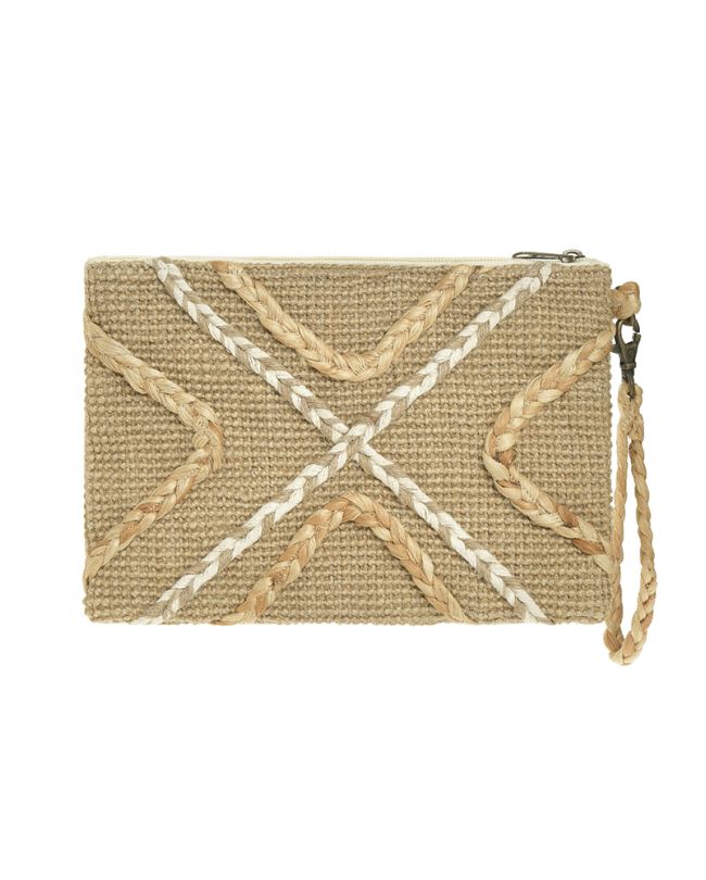 FABRIC MINI BAG IN BEIGE/ECRU COLOR 17X25 (100% JUTE)